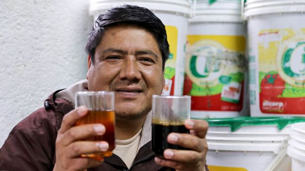 Machu Picchu-based biologist Marco Antonio Huamán creates biodiesel from used cooking oil (Credit: Credit: Elisa Parhad)
